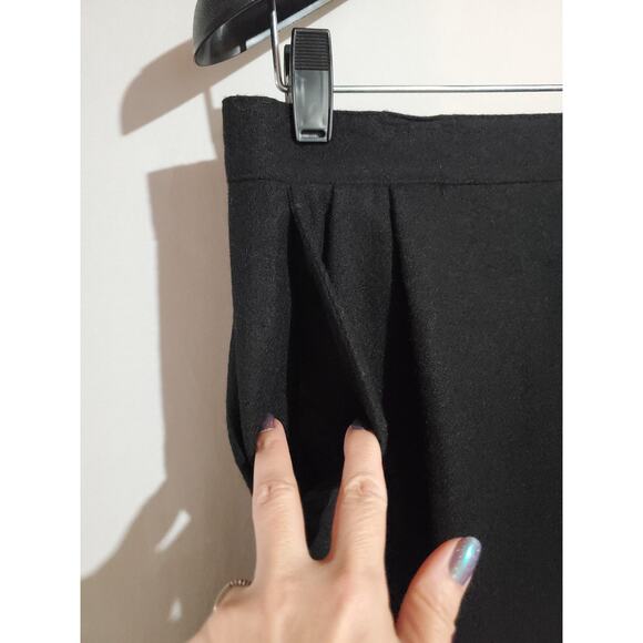 Vtg BFA Classics 100% Wool Pencil Midi Skirt Size 12P Black Career Neutral Work - Picture 4 of 10
